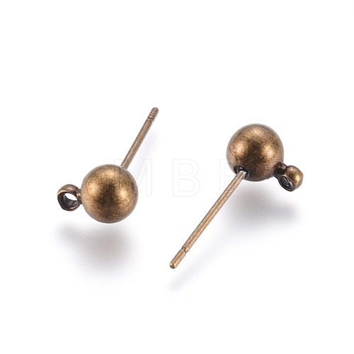 Brass Ball Post Ear Studs KK-C227-01AB-1