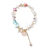 Dyed Natural Trochid Shell/Trochus Shell Chips Beaded Bracelets for Women BJEW-JB13130-03-2