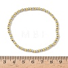 Brass Round Beaded Stretch Bracelets for Men Women BJEW-B148-05A-PG-5