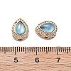 Brass Light Sky Blue Glass Teardrop Multi-Strand Links KK-B125-09G-3