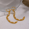 Chain Tassel 304 Stainless Steel Hoop Earrings SU3724-2