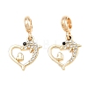 Alloy Crystal Rhinestone European Dangle Charms AL-CBAC2D3-06G-1