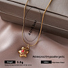 Vintage 304 Stainless Steel Enamel Pendant Necklaces for Women QF9765-6-1