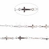201 Stainless Steel Cross & Oval Link Chains STAS-N092-109-4
