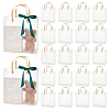 Transparent Frosted PVC Plastic Gift Tote Bags with Green Ribbon ABAG-WH0048-68A-1