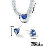 Elegant Brass Micro Pave Cubic Zirconia Heart Necklace and Earrings Set for Women IU3158-1