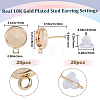 20Pcs Brass Flat Round Stud Earring Settings KK-BBC0009-20-2