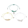 3Pcs Constellations Adjustable Nylon Cord Braided Bead Bracelets for Women Men BJEW-JB11325-02-4