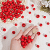 Spray Painted/Dyed Round Natural Schima Wood Beads WOOD-PA0001-80-3