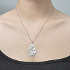 Non-Tarnish 201 Stainless Steel Hollow Teardrop with Star Pendant Necklace NJEW-OY001-73-2