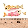 Fish Brass Micro Pave Cubic Zirconia Dangle Stud Earrings EJEW-C174-05G-7