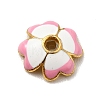 4-Petal Alloy Enamel Bead Caps FIND-G029-06G-01-1