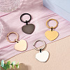 4Pcs 4 Styles Stainless Steel Keychains KEYC-TA0004-81G-4