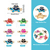 24Pcs 6 Colors Alloy Enamel Connector Charms ENAM-TA0001-58-3