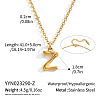 304 Stainless Steel Bamboo Initial Pendant Necklaces for Men Women WM4386-23-1