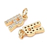 SHEGRACE Brass Micro Pave Clear Cubic Zirconia Pendants XGRQ29546-394G-R-2