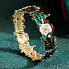Christmas Theme Alloy Enamel Bangles for Women WG4C6FF-03-1