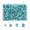 130Pcs 5 Styles Synthetic Turquoise Beads TURQ-FP0001-02-5