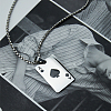 Stylish Stainless Steel Enamel Playing Card Pendant Necklaces for Women's Daily Wear OW0316-2-1