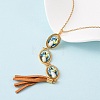 304 Stainless Steel Resin Pendant Necklaces & Stud Earrings Sets for Women SJEW-B022-02G-2