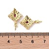 Brass Cubic Zirconia Rhombus Stud Earrings Findings KK-B087-04G-1-3