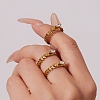 304 Stainless Steel Rhinestone Cuff Rings for Women RJEW-L134-001G-06-1