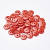 2-Hole Flat Round Resin Sewing Buttons for Costume Design BUTT-E119-34L-08-1