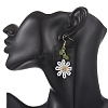 304 Stainless Steel Glass Seed Beads Flower Dangle Earrings EJEW-MZ00739-01-2