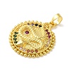 Rack Plating Brass Micro Pave Cubic Zirconia Pendants KK-U022-13C-G-2