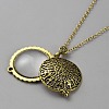 Tibetan Style Alloy Hollow Lucky Tree Magnifier Pendant Necklaces for Women NJEW-WH0001-24-2