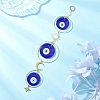 Handmade Lampwork Flat Round with Evil Eye Hanging Suncatchers HJEW-JM04405-2