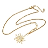 304 Stainless Steel Micro Pave Clear Cubic Zirconia Pendant Necklaces for Women NJEW-Z103-01G-08-4