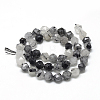 Natural Black Rutilated Quartz Beads Strands G-R448-6mm-01-2