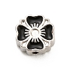 Flower Brass Enamel Bead Rhinestone Settings KK-H527-01P-01-1
