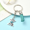 Alloy with Resin Imitation Synthetic Turquoise Keychain KEYC-YW00087-24-1