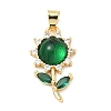 Brass Micro Pave Cubic Zirconia Pendants KK-H539-12G-02-1