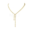 Brass Oval Link Lariat Necklaces for Women NJEW-JN05637-2
