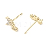 Brass Clear Cubic Zirconia Stud Earrings EJEW-Q014-30G-4