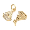 Brass Micro Pave Cubic Zirconia Pendants KK-A269-64G-2