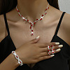 Brass Rhinestones Necklaces & Earring & Bracelets Sets for Women WGF929C-06-1