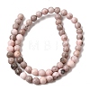 Natural Pink Zebra Jasper Beads Strands X-G-P231-01-6mm-4