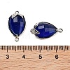 Cat Eye Faceted Teardrop Connector Charms G-B081-02P-4