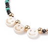 Shell Smiling Face & Glass Beaded Necklace for Women NJEW-JN03910-04-4