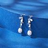 Natural Pearl Ear Studs EJEW-P286-05P-4