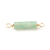 Natural Green Aventurine Connector Charms PALLOY-JF01565-01-3