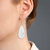 2 Pairs 2 Style Synthetic Turquoise & Natural Howlite Teardrop Dangle Earrings EJEW-AN0002-33-4