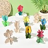 36Bags 9 Styles Unfinished Wooden Flower for Painting Arts WOOD-CJ0002-76-6
