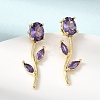 Brass Micro Pave Cubic Zirconia Stud Earrings KK-CBA8324-20G-5