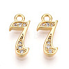 Brass Micro Pave Cubic Zirconia Charms X1-KK-N261-104H-G-1
