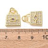 Brass Micro Pave Clear Cubic Zirconia Charms CU-E003-07G-3